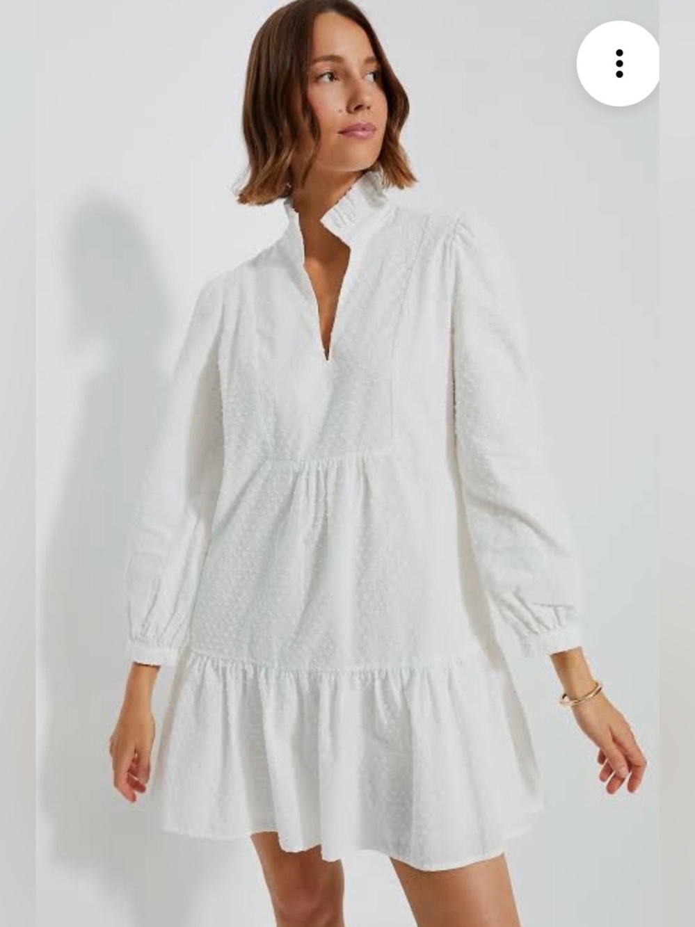 Tuckernuck Palmerston NWT White Swiss Dot Cotton Tiered Mini Dress XS Lined